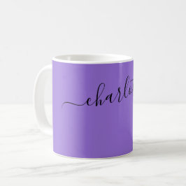 Taza De Café Elegante Nombre Personalizado de Color Púrpura Osc
