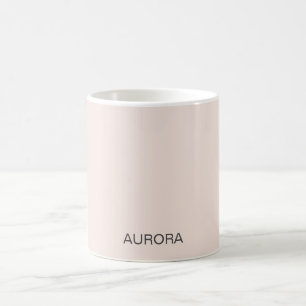 Taza De Café Elegante nombre personalizado Rubor Beige -