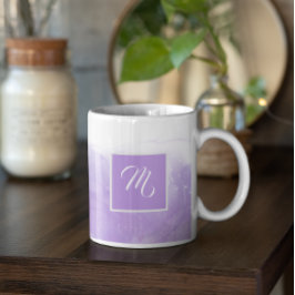 Taza De Café Elegante nombre personalizado violeta púrpura