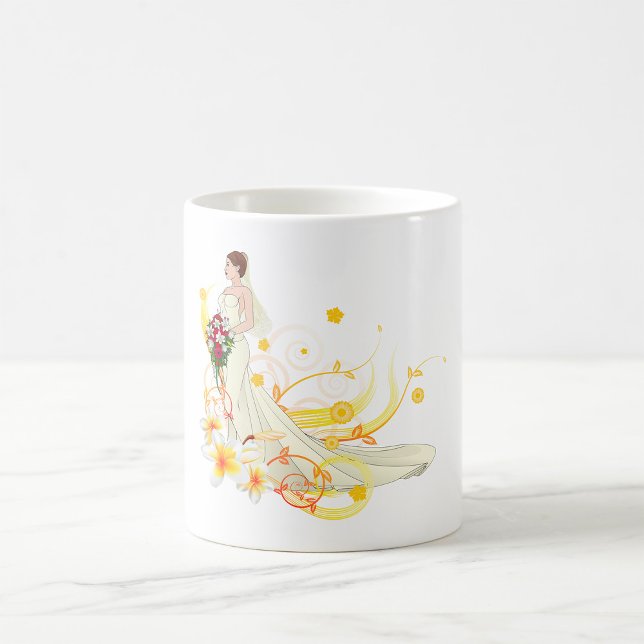 Taza De Café Elegante Novia Floral Romántica Diseño Boda (Subido por el creador)