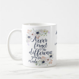 Taza De Café Elegante Nunca Olvidar La Flora De Diferencia