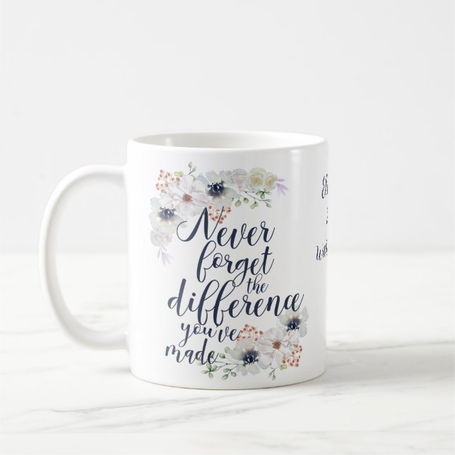 Taza De Café Elegante Nunca Olvidar La Flora De Diferencia (Izquierda)