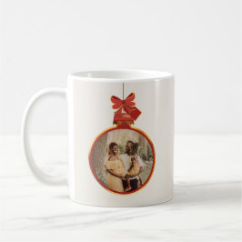 Taza De Café Elegante Ornament Merry Christmas Red Gold Photo