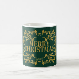 Taza De Café Elegante Ornate Gold Merry Christmas Coffee Mug