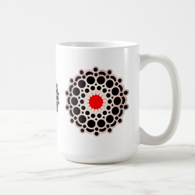 Taza De Café Elegante oro rojo Mandala (Derecha)
