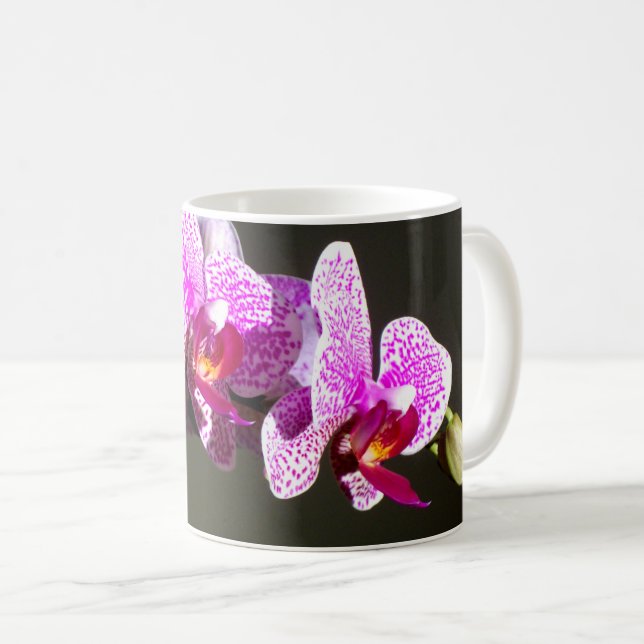 Taza De Café Elegante orquídeas rosas tropicales florales (Anverso derecho)