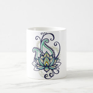 Taza De Café Elegante paisley lotus mug