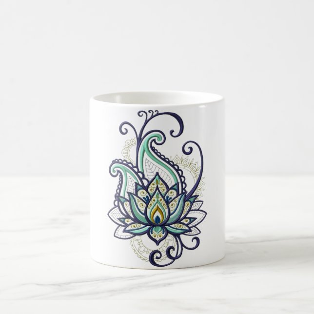 Taza De Café Elegante paisley lotus mug (Centro)