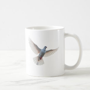 Taza De Café "Elegante paloma blanca en vuelo