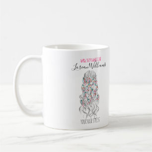 Taza De Café Elegante Pastel Bride Wavy Hair Estilo Floral