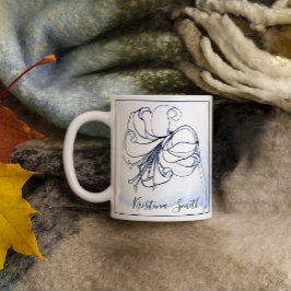 Taza De Café Elegante Pastel Nombre Personalizado de Lirio Blan