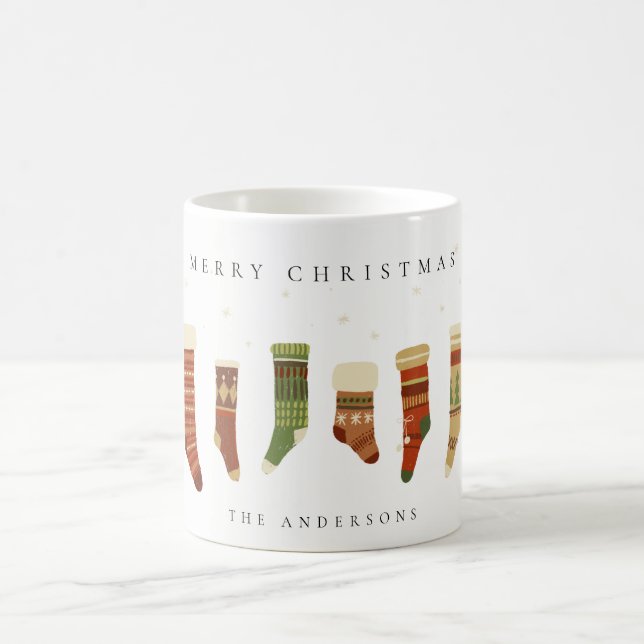TAZA DE CAFÉ ELEGANTE PASTEL ROJO ESTRELLA VERDE CHIRSTMAS RESE (Centro)