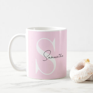 Taza De Café Elegante pasto rosado personalizado Mug con monogr