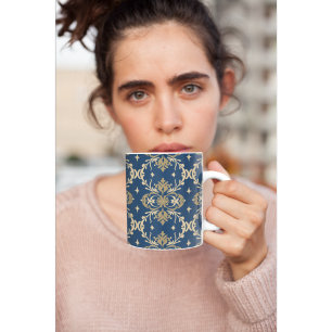 Taza De Café Elegante patrón barroco real lujo vintage hogar 