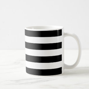 Taza De Café Elegante patrón clásico de rayas negras y blancas