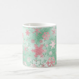 Taza De Café Elegante patrón de copos de nieve para Navidades