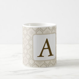 Taza De Café Elegante patrón de enrejado marroquí en tonos neut