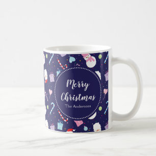 Taza De Café Elegante patrón de Navidades de caña de cándalo de