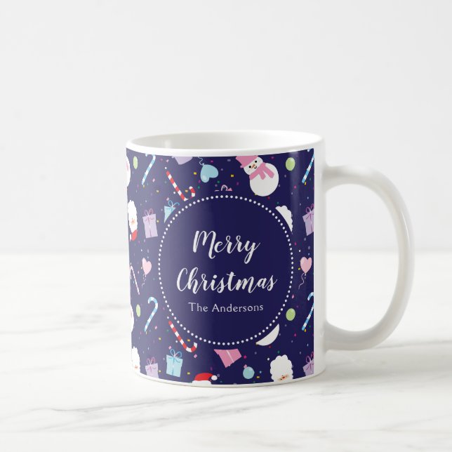 Taza De Café Elegante patrón de Navidades de caña de cándalo de (Derecha)