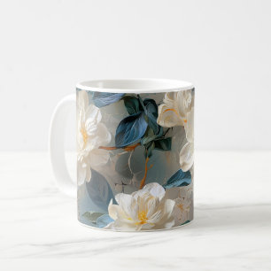 Taza De Café Elegante patrón floral de Gardenia