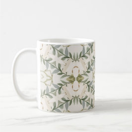 Taza De Café Elegante patrón floral neutral