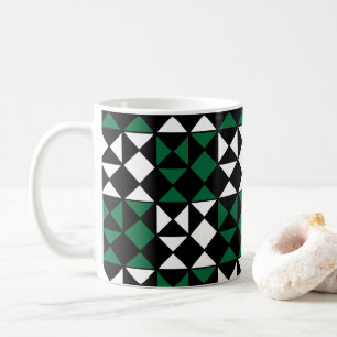 Taza De Café Elegante patrón geométrico colorido