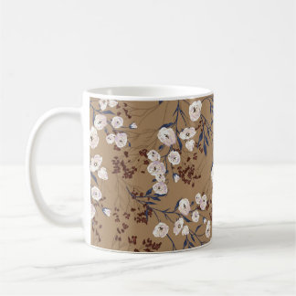 Taza De Café Elegante patrón gráfico transparente con branche r