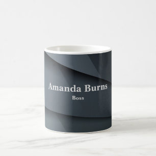 Taza De Café Elegante peluca de negocios gris oscuro