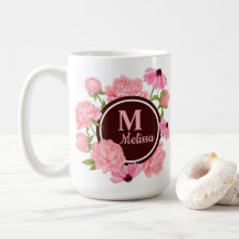 Elegante Peonía Rosa Moderna Floral Acuarela