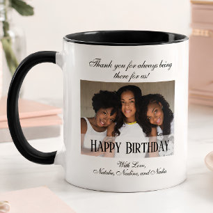 Taza De Café Elegante Personalizada Feliz Cumpleañ