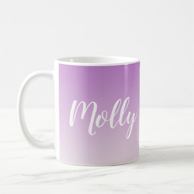 Taza De Café Elegante Personalizado de estilo morado-naranja (Izquierda)