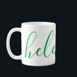 Taza De Café Elegante Personalizado de nombre personalizado Kel<br><div class="desc">Una magnífica taza con un nombre personalizado en un estilo moderno y elegante. En verde y blanco. Maravilloso como el día de la madre,  las vacaciones,  el cumpleaños,  el calentamiento de la casa o el regalo de la dama de honor.</div>
