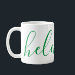Taza De Café Elegante Personalizado de nombre personalizado Kel<br><div class="desc">Una magnífica taza con un nombre personalizado en un estilo moderno y elegante. En verde y blanco. Maravilloso como el día de la madre,  las vacaciones,  el cumpleaños,  el calentamiento de la casa o el regalo de la dama de honor.</div>