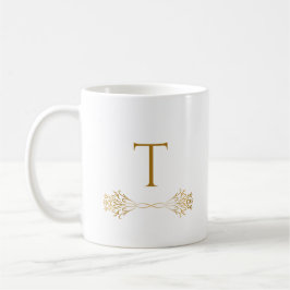 Taza De Café Elegante Personalizado Monograma Nombre Navidades 