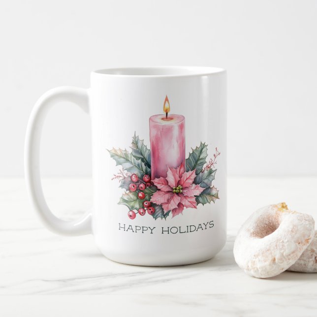 Taza De Café Elegante PERSONALIZADO Navidades de acuarela (Con donut)