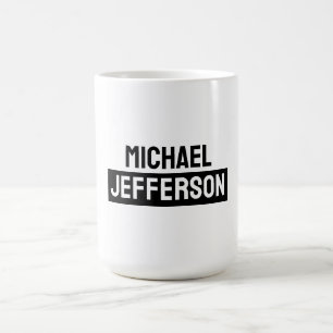 Taza De Café Elegante Personalizado personalizado blanco negro