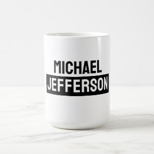 Taza De Café Elegante Personalizado personalizado blanco negro