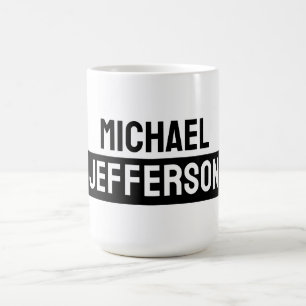 Taza De Café Elegante Personalizado personalizado blanco negro