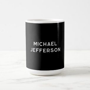 Taza De Café Elegante Personalizado personalizado blanco negro