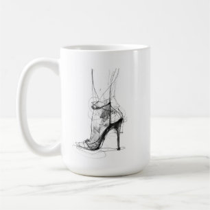 Taza De Café Elegante pie de talón alto - Estilo femenino