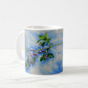 Taza De Café Elegante pintura de color arándano azul