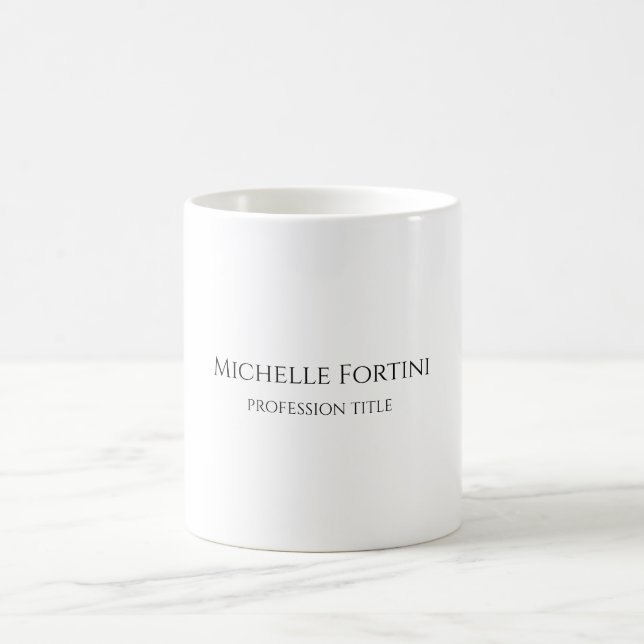 Taza De Café Elegante Plano Simple Minimalista (Centro)