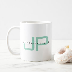 Taza De Café Elegante Plantilla Simple Nombre Personalizado Mon