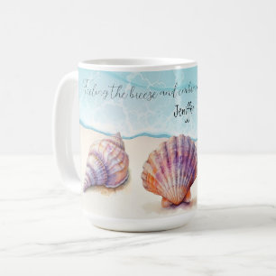 Taza De Café Elegante playa tropical con tumbonas Náuticas Perl
