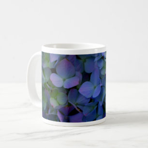Taza De Café Elegante polvoriento azul violeta floral