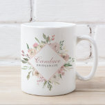 Taza De Café Elegante Primavera Floral Rubor Pink Peony Bridesm<br><div class="desc">Un hermoso diamante rosa de flores de melodía rosa de color bonito decora esta encantadora fiesta nupcial personalizada que favorece el regalo de tazas. Una moda presente para una dama de honor,  chica de flores y dama de honor. Personalizar con su nombre y título por escrito elegante.</div>