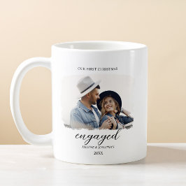 Taza De Café Elegante Primera Fotos Comprometidas de Navidad Mí