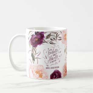 Taza De Café elegante profesor adorable de color rosa morado