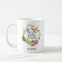 Taza De Café elegante profesora de guirnalda floral