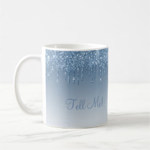 Taza De Café Elegante Purpurina Sparkle Moda de escritura moder